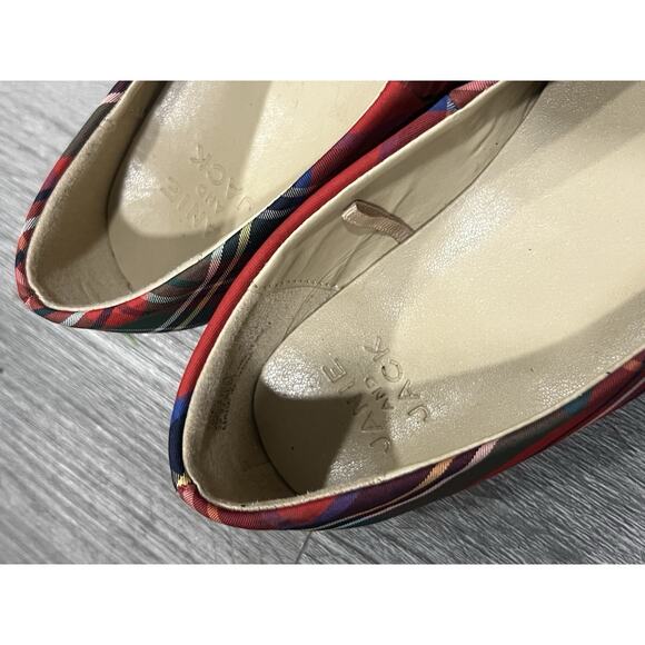 Janie and Jack Plaid Red Size 9 Toddler Girl Pointy Toe Holiday - Picture 3 of 5